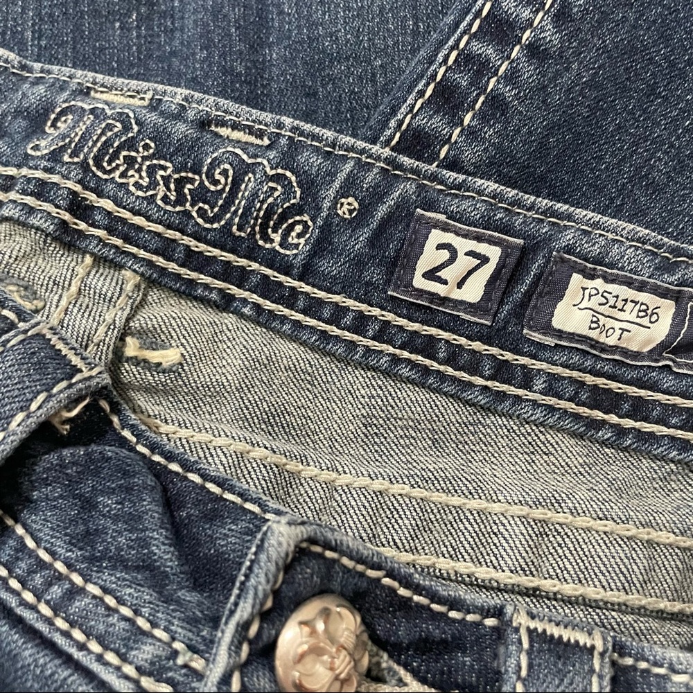 Miss Me Boot Jeans Wing Cross Pocket Size 27 4 - Picture 5 of 5